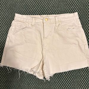 Ecru denim cutoff shorts